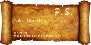 Paki Sarolta névjegykártya